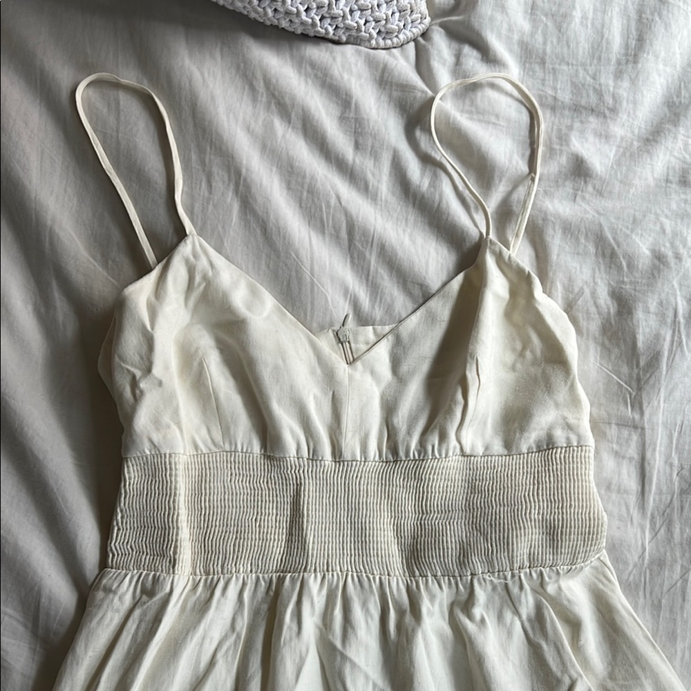 Zara Elegant Cream Spaghetti Strap mini Dress XL NWOT